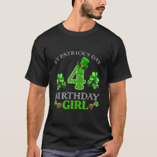 T-shirt Saint Patrick Jour 4 ans Anniversaire Fille Joyeus