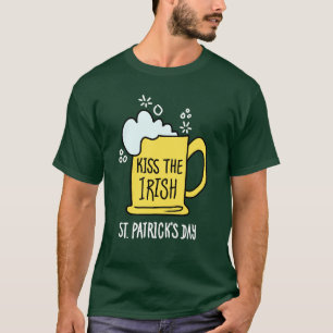T-Shirt Saint-Patrick Kiss the Irish Bière