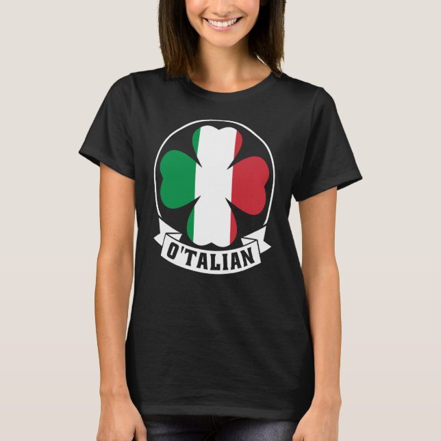 T-shirt Saint Patrick O'Talian avec drapeau irlandais et i (Devant)