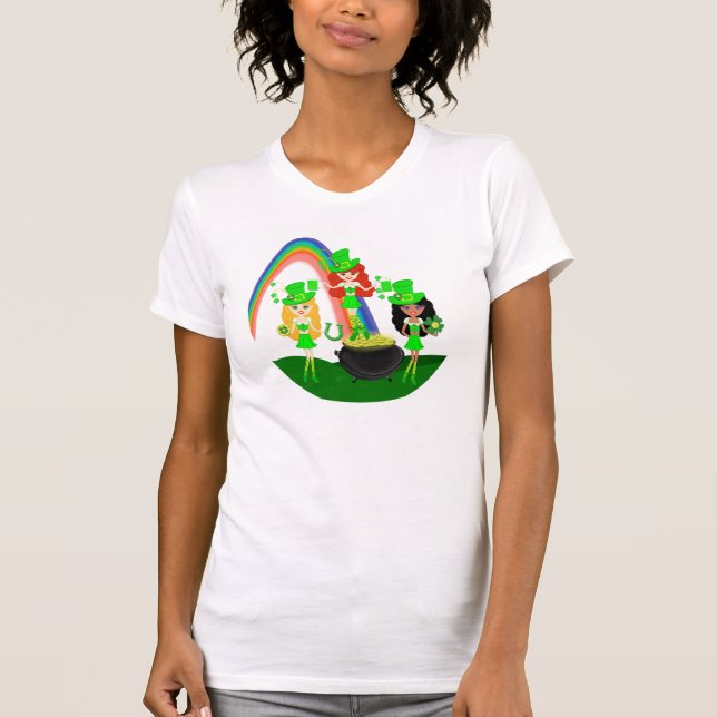 T-shirt Saint Patrick’s Day Girl Leprechauns (Devant)
