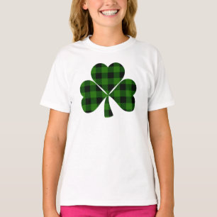 T-shirt Saint Patrick’s day, shamrock irlandais vert plaid