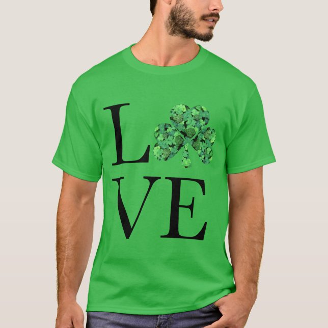 T-shirt Saint Patrick | shamrocks verts (Devant)