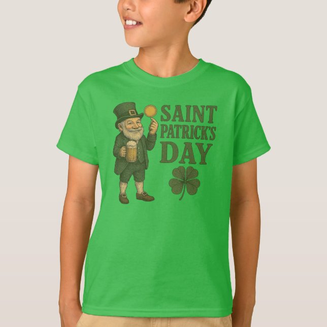 T-shirt Saint Patrick vintage lutin (Devant)