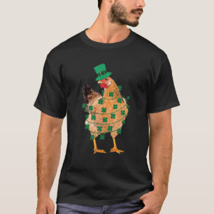 T-shirt Saint Patrick's Chicken irlandais Shamrock mignonn