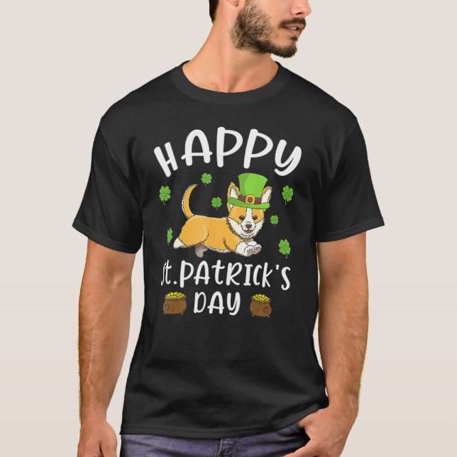 T-shirt Saint Patricks Corgi Chien pour la Saint Patrick's (Devant)