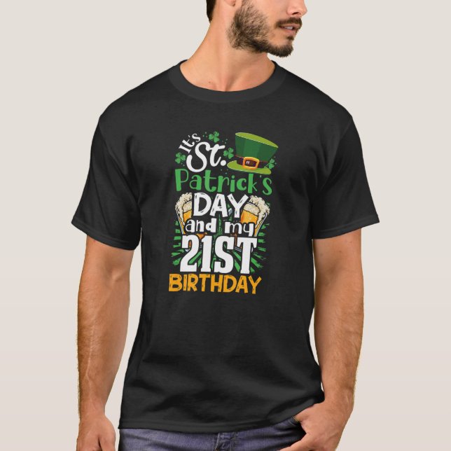 T-shirt Saint Patrick's Day 21e anniversaire Irlandais Bor (Devant)