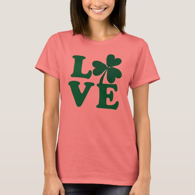 T-shirt Saint Patrick's Day Amour Shamrock (Devant)