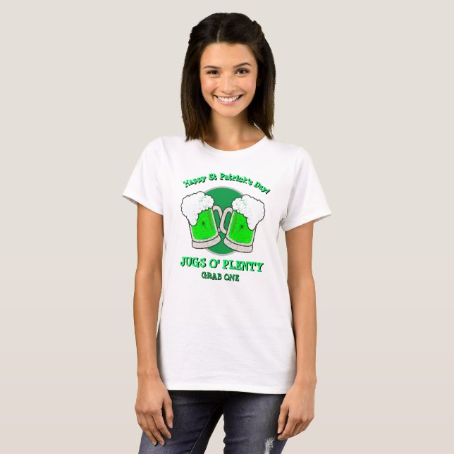 T-shirt Saint Patrick's Day Cadeau nouveauté JUGS O'PLENTY (Devant entier)