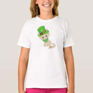 T-shirt Saint Patrick's Day Chat, Leprechaun Casquette, Cl