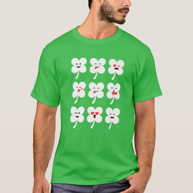 T-shirt Saint Patrick's Day Cute Graphic Clover Kids (Devant)