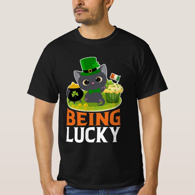 T-shirt Saint Patrick's Day Être chanceux (Devant)