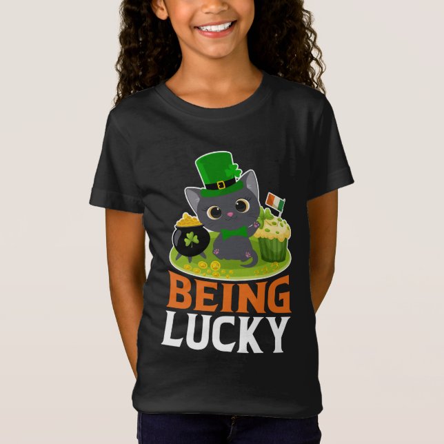 T-Shirt Saint Patrick's Day Être chanceux (Devant)
