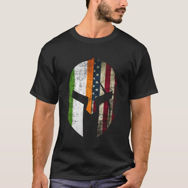 T-shirt Saint Patrick'S Day Irlandais Casque Spartiate Irl (Devant)