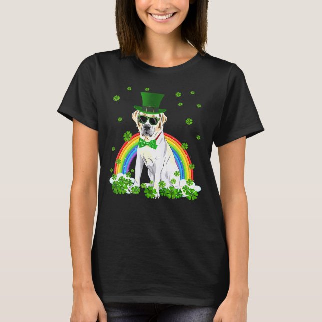 T-shirt Saint Patrick's Day Labrador Shamrock chien animal (Devant)