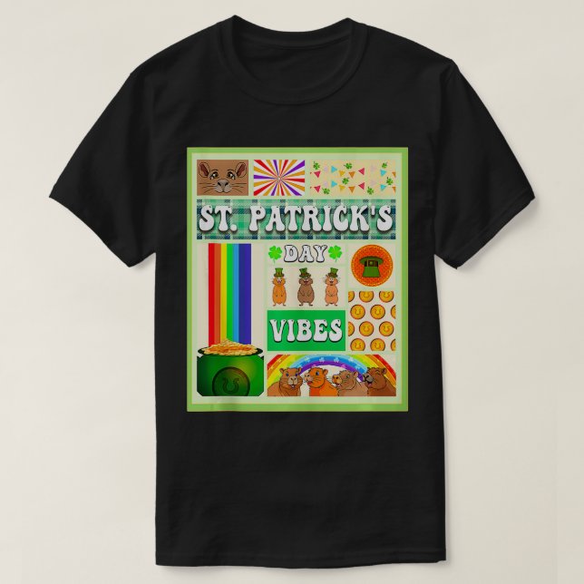 T-shirt Saint Patricks Day Retro Capybara Plush Animaux am (Design devant)