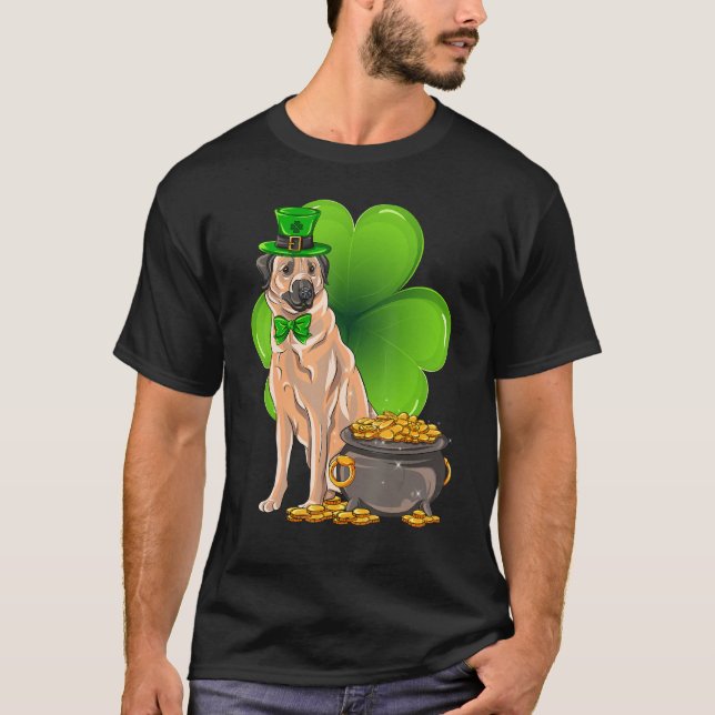 T-shirt Saint Patrick's Day Shamrock pasteur anatolien Pet (Devant)