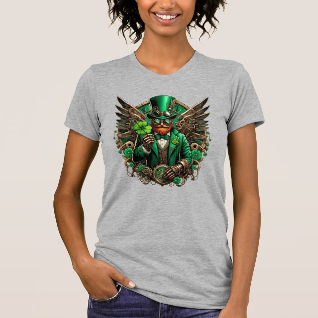 T-shirt Saint Patrick's Day trèfle à vapeur (Devant)