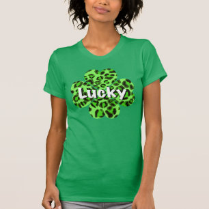 T-shirt Saint-Patty’s day shamrock léopard de guépard vert