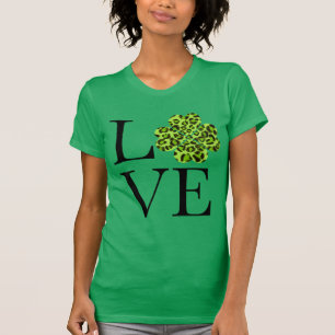 T-shirt Saint-Patty’s day shamrock léopard de guépard vert