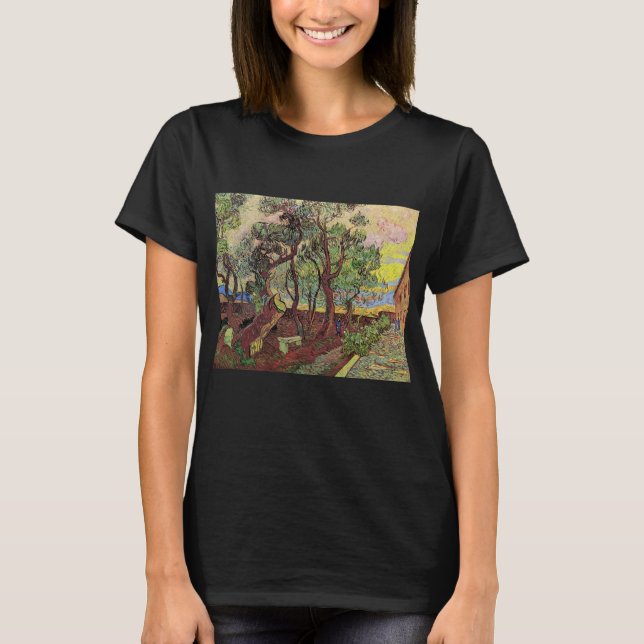T-shirt Saint Paul Hospital et Garden par Vincent van Gogh (Devant)