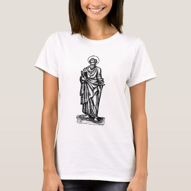 T-shirt Saint Paul l'Apôtre avec l'Épée Art Sacré (Devant)