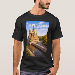 T-shirt Saint-Pétersbourg Russie Illustration Voyage Art