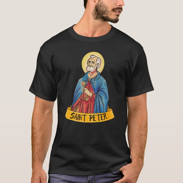 T-shirt Saint Pierre L'Apôtre Touches Au Royaume Catholiqu (Devant)