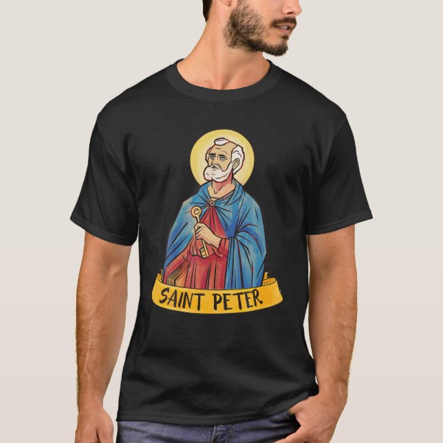 T-shirt Saint Pierre L'Apôtre Touches Au Royaume Catholiqu (Devant)