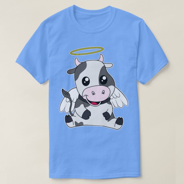 T-shirt Saint Pun de vache mignonne Manga Kawaii Cattle He (Design devant)