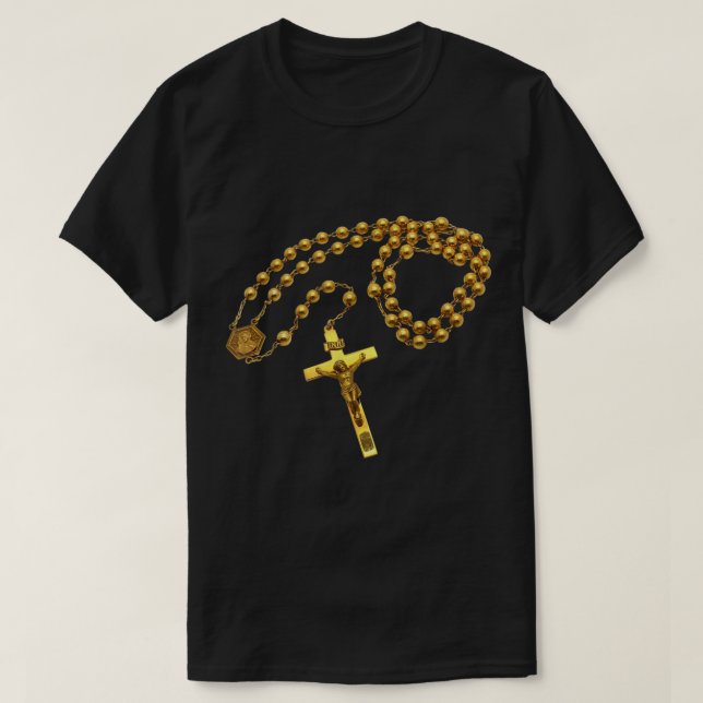 T-shirt Saint Rosaire perles religion catholique foi Mama  (Design devant)