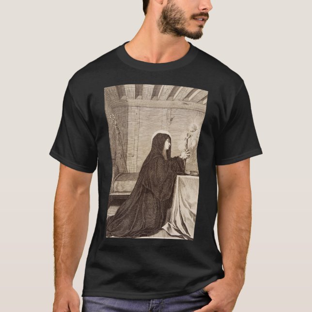 T-shirt Saint Scholastica Patroness of school (Devant)
