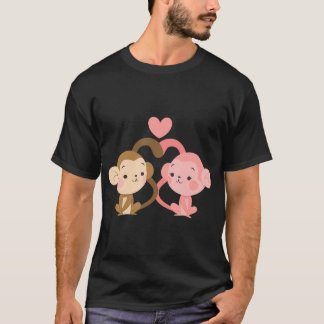 T-shirt Saint-Singe Couple Saint-Valentin Pour Les Filles 
