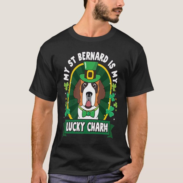 T-shirt Saint St Bernard St Patricks Lucky Charm Mom Dad (Devant)