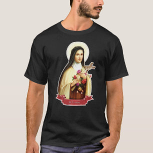 T-shirt Saint Thérèse De Lisieux Petite Fleur Rose Cath