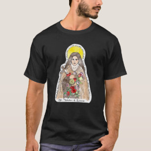 T-shirt Saint Thérèse De Lisieux Petite Fleur Rose Cath