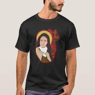 T-shirt Saint Thérèse De Lisieux Petite Fleur Rose Cath
