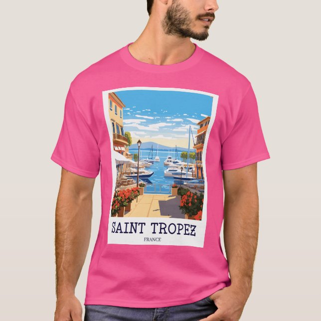 T-shirt Saint Tropez - France Travel Imprimer - Tp012 (Devant)