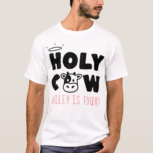 T-shirt Saint-Vache Personnalisé Nom et âge Parent Fête d' (Devant)