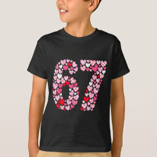 T-shirt Saint-Valentin 67 Cœurs Romantique Drôle Six Sept