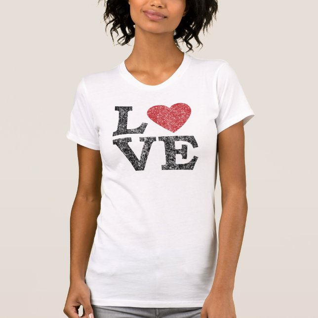 T-shirt Saint-Valentin AMOUR avec coeur (Devant)