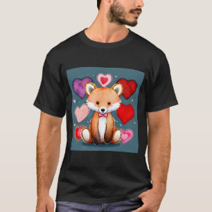 T-shirt Saint Valentin Amour Coeur Fox Teddy Girlfriend Wi