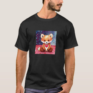 T-shirt Saint Valentin Amour Coeur Fox Teddy Girlfriend Wi