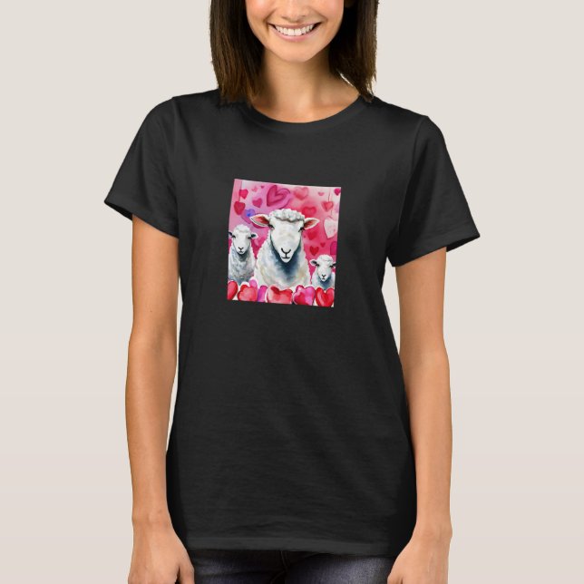 T-shirt Saint-Valentin Amour Coeur Mouton Girlfriend Fianc (Devant)
