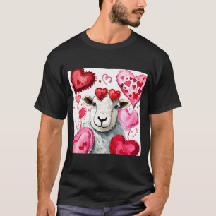 T-shirt Saint-Valentin Amour Coeur Mouton Girlfriend Fianc