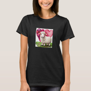 T-shirt Saint-Valentin Amour Coeur Mouton Girlfriend Fianc