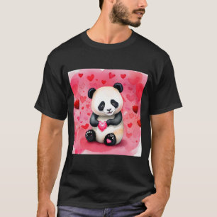 T-shirt Saint Valentin Amour Coeur Panda Girlfriend Fiance