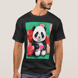 T-shirt Saint Valentin Amour Coeur Panda Girlfriend Fiance