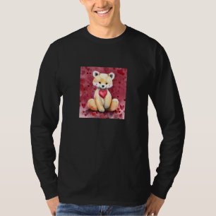 T-shirt Saint-Valentin Amour Coeur Renard Teddy Petite Ami