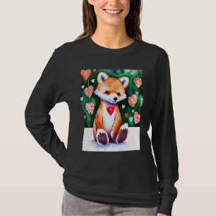 T-shirt Saint-Valentin Amour Coeur Renard Teddy Petite Ami