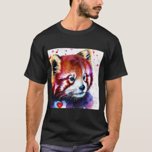 T-shirt Saint Valentin Amour Coeur Rouge Panda Girlfriend